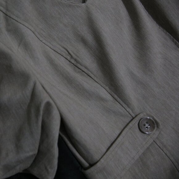 Tan Beige Light Brown A-line retro puffed sleeve dress, pre-owned,worn once - Picture 7 of 10